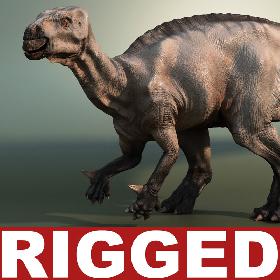 Dinosaur Iguanodon Rigged